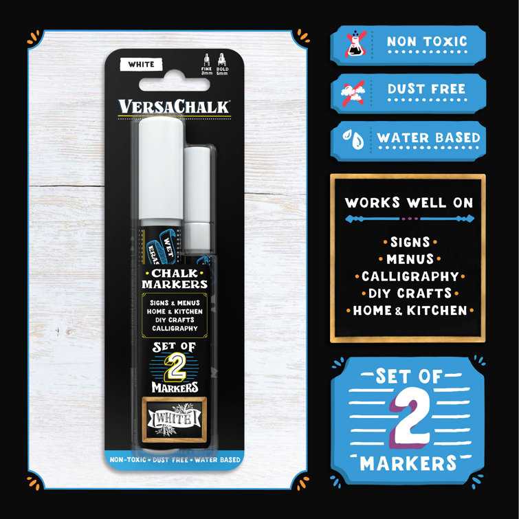 VersaChalk White Liquid Chalk Markers by VersaChalk Combo Set of 2